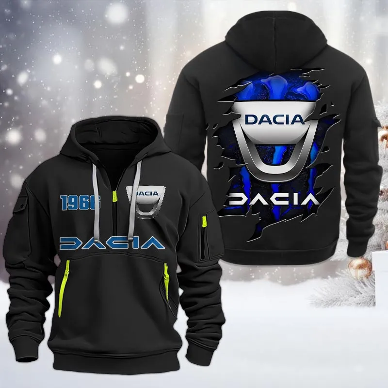 dacia half zip hoodie all over print half zip hoodies for men car198032768 black aebhf
