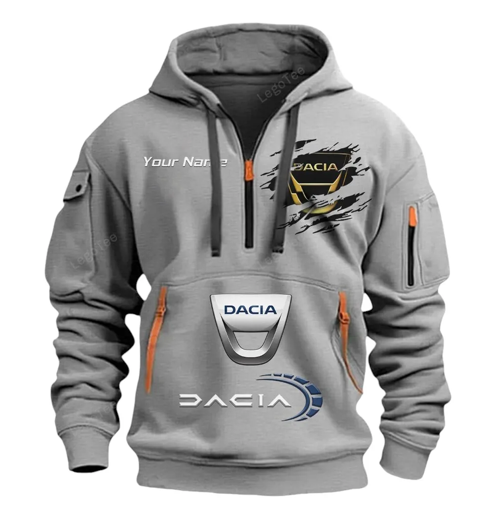 dacia half zip hoodie car113021425845 best gift for him husband boyfriend gray yjnu3