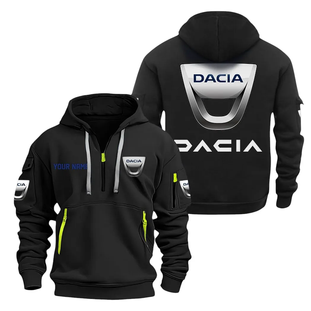 Dacia Half Zip Hoodie For Men, Gift For Dacia Lovers CAR20022125734 - Black