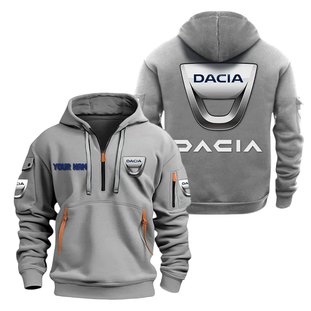 dacia half zip hoodie for men gift for dacia lovers car20022125734 gray e1gse