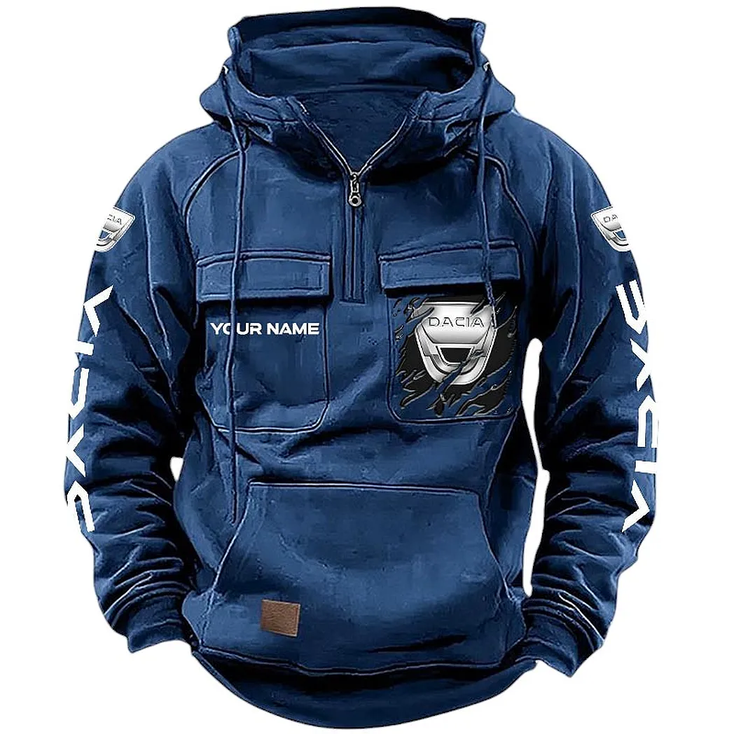 Dacia Hoodie Tactical Quarter Zip, Gift For Dacia Lovers CAR164022425138 - Dark Blue
