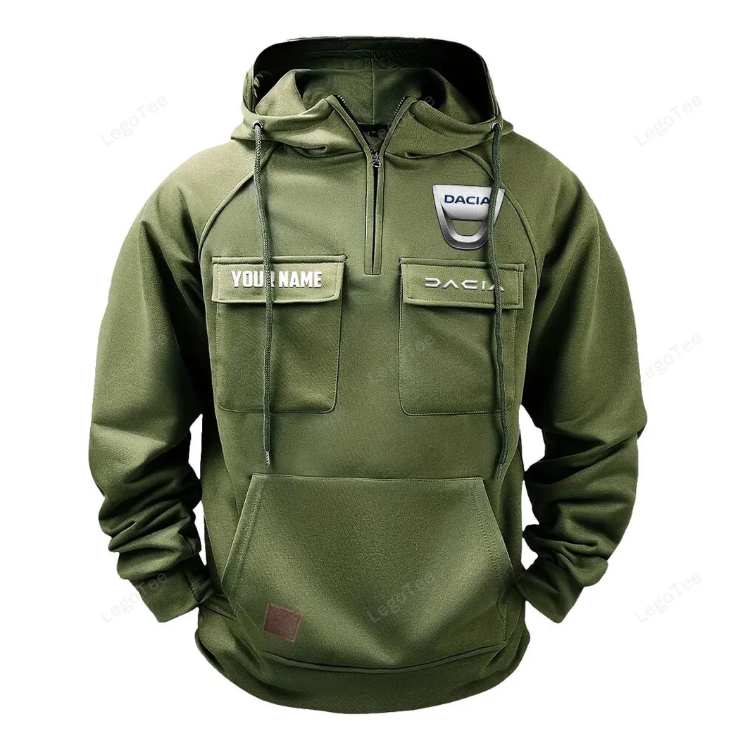 dacia tactical quarter zip hoodie gift for dacia lovers gift for him husband boyfriend army green car109021425359 1 zlt4q