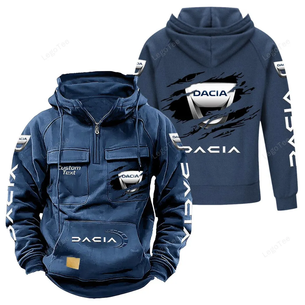 Dacia Tactical Quarter Zip Hoodie, Gift For Dacia Lovers, Gift For Him, Husband, Boyfriend - Dark Blue CAR122021425074-3