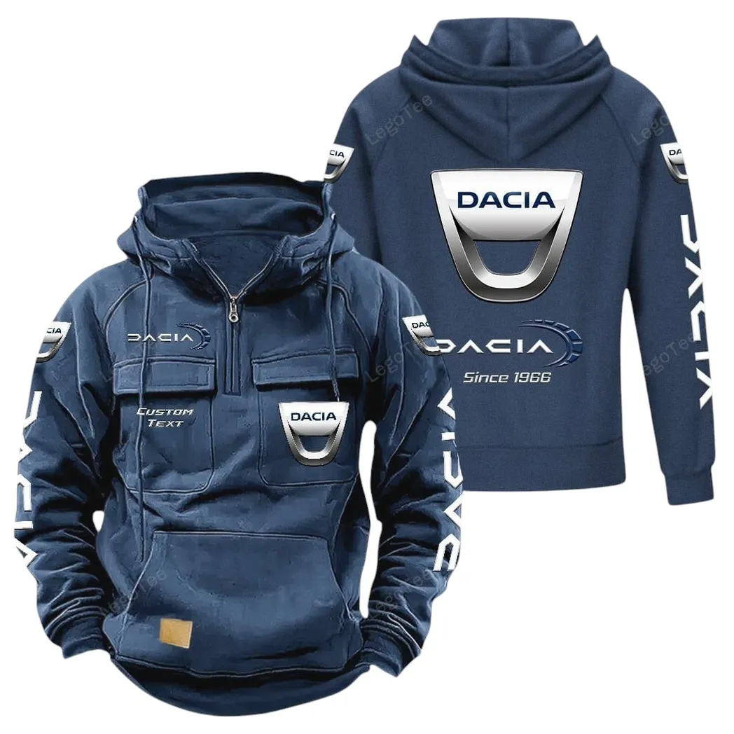 Dacia Tactical Quarter Zip Hoodie, Gift For Dacia Lovers, Gift For Him, Husband, Boyfriend - Dark Blue CAR96021425717-3