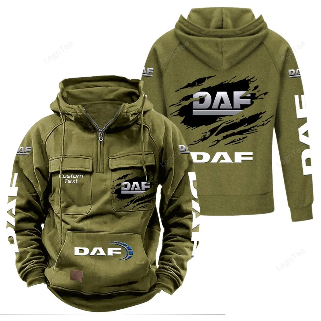 daf tactical quarter zip hoodie gift for daf lovers gift for him husband boyfriend army green car122021425079 1