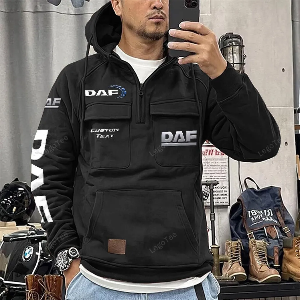DAF Tactical Quarter Zip Hoodie, Gift For DAF Lovers, Gift For Him, Husband, Boyfriend - Black CAR96021425736-2 daf tactical quarter zip hoodie gift for daf lovers gift for him husband boyfriend black car96021425736 2 5rqjr