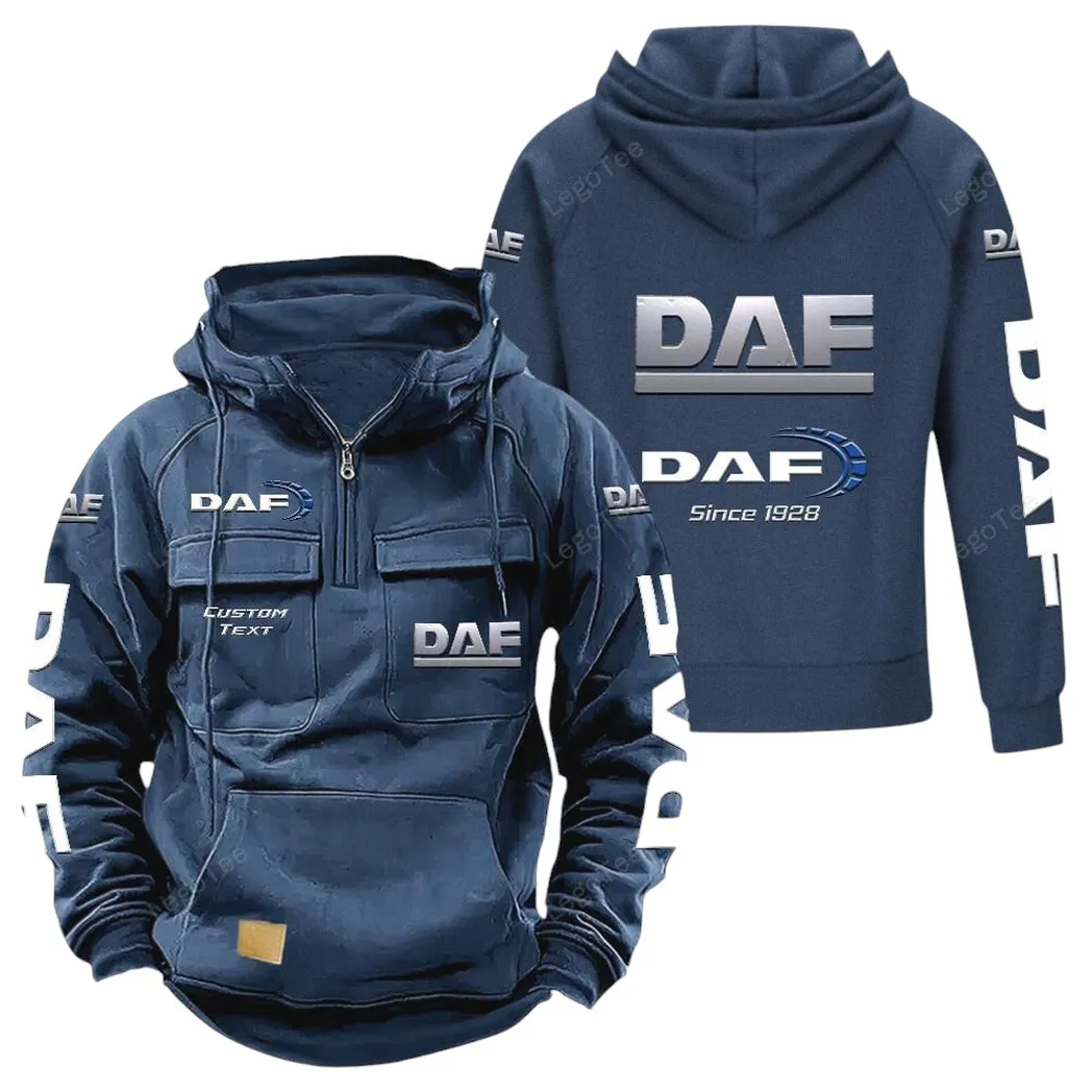 DAF Tactical Quarter Zip Hoodie, Gift For DAF Lovers, Gift For Him, Husband, Boyfriend - Dark Blue CAR96021425736-3