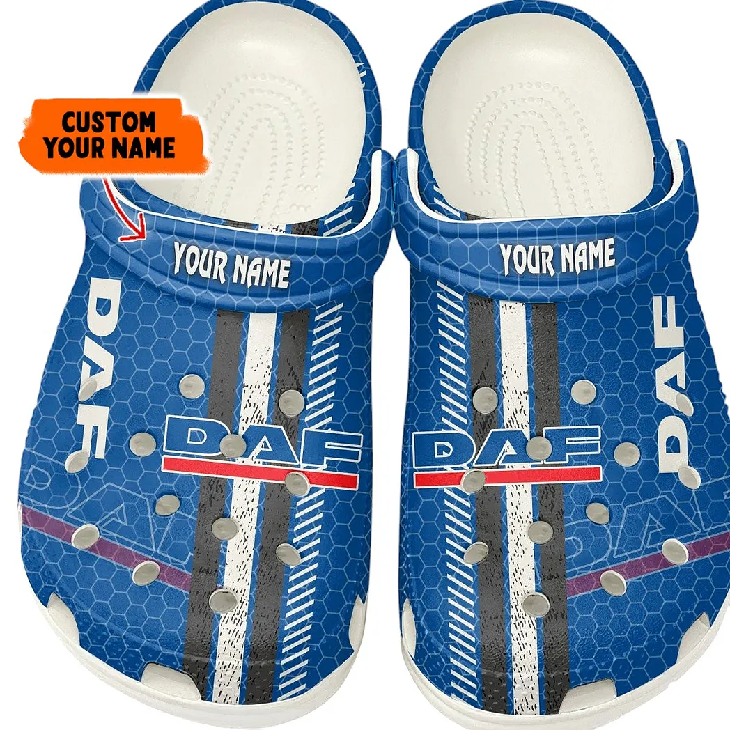 DAF Trucks Crocs Shoes Gift For DAF Trucks Lovers, Birthday Gift For Husband, Boyfriend CAR82022025583 - White