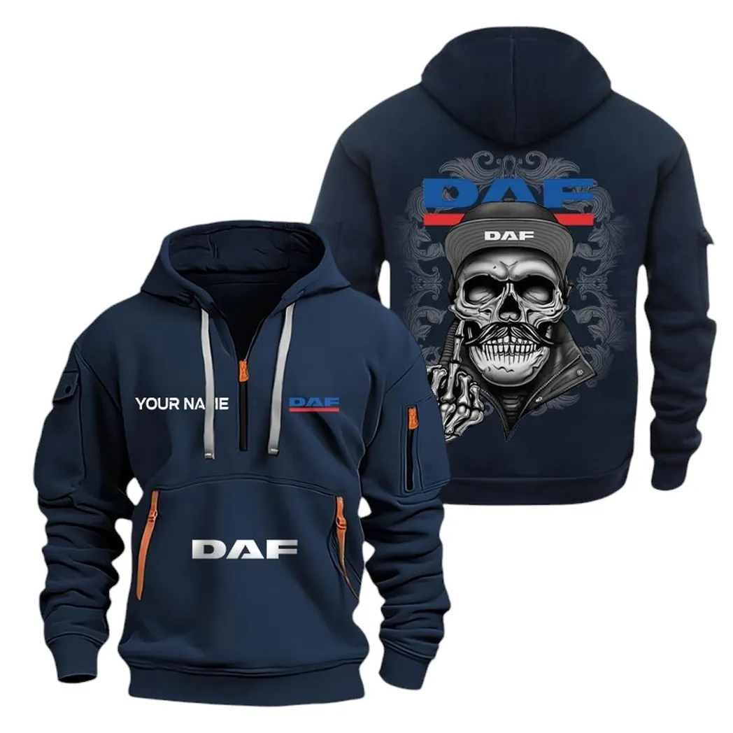 daf trucks half zip hoodie for men gift for daf trucks fan car166022625226 navy o0d6j