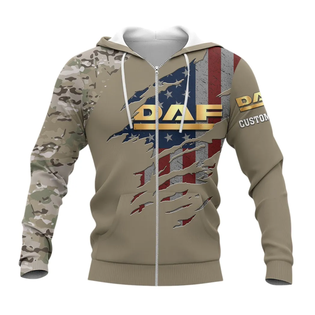 DAF Trucks Zipper Hoodie, Gift For DAF Trucks Lovers, Gift For Him, Husband, Boyfriend CAR46021725022-3
