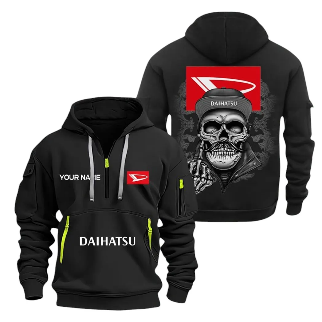 Daihatsu Half Zip Hoodie For Men, Gift For Daihatsu Fan CAR166022625228 - Black