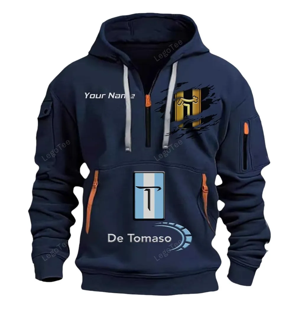 De Tomaso Half Zip Hoodie CAR113021425828, Best Gift for Him, Husband, Boyfriend - Navy de tomaso half zip hoodie car113021425828 best gift for him husband boyfriend navy ofkam