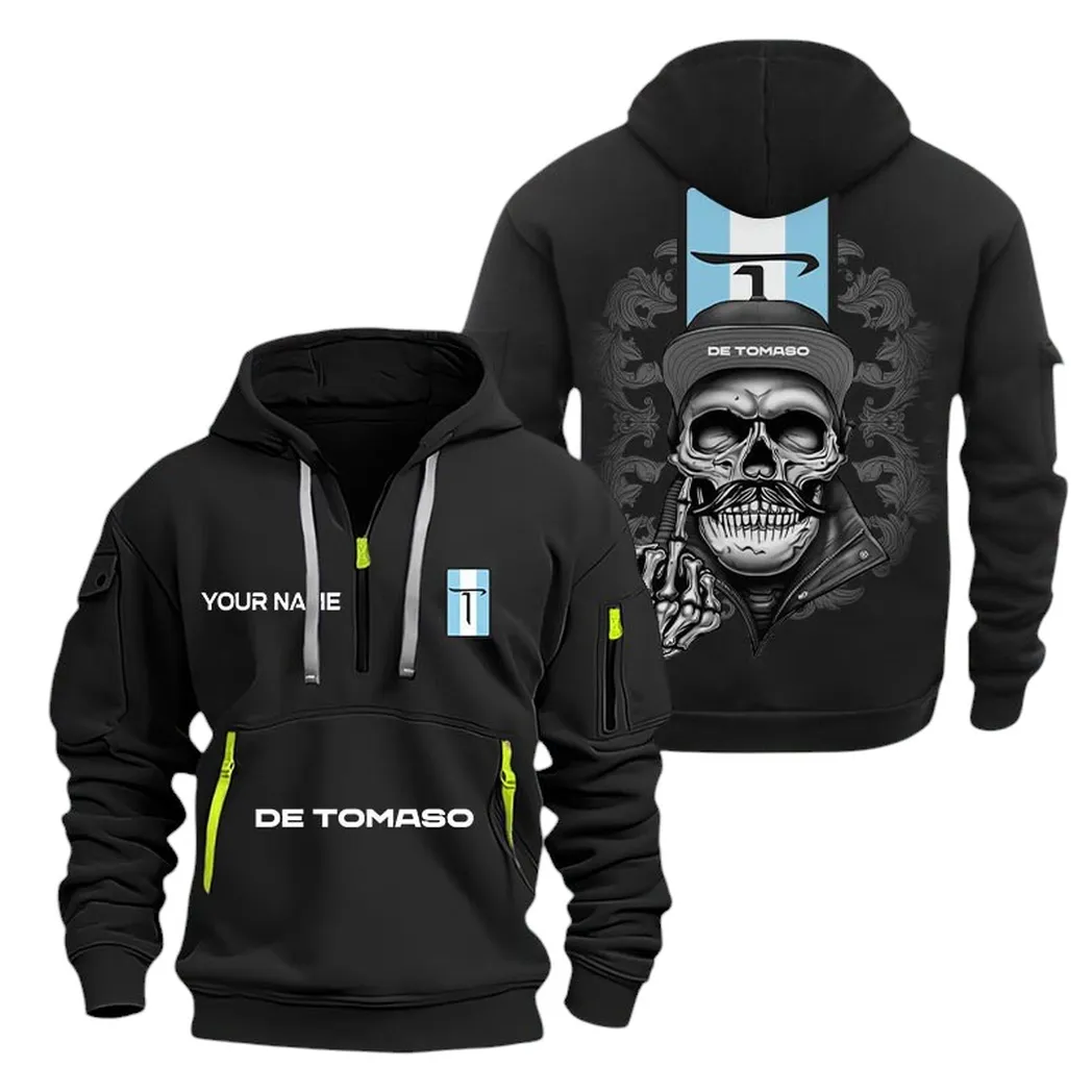 De Tomaso Half Zip Hoodie For Men, Gift For De Tomaso Fan CAR166022625142 - Black