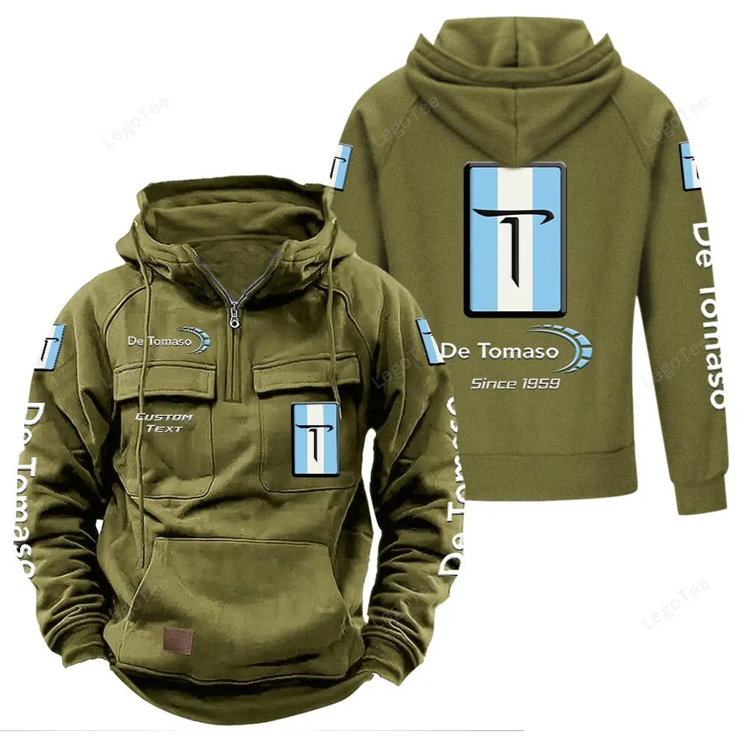 De Tomaso Tactical Quarter Zip Hoodie, Gift For De Tomaso Lovers, Gift For Him, Husband, Boyfriend - Army Green CAR96021425695-1