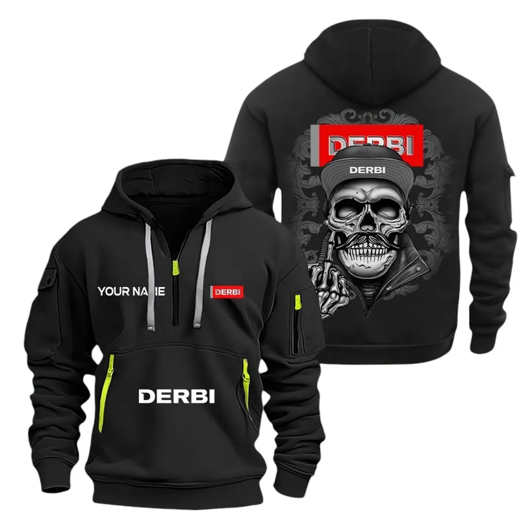 derbi half zip hoodie for men gift for derbi fan car166022625207 black btso1