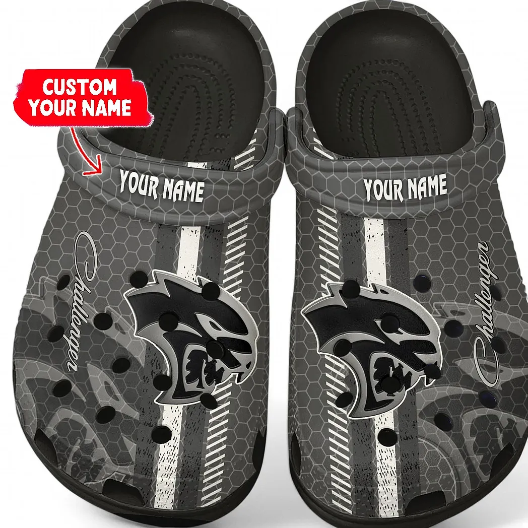 Dodge Challenger Crocs Shoes Gift For Dodge Challenger Lovers, Birthday Gift For Husband, Boyfriend CAR82022025584 - Black