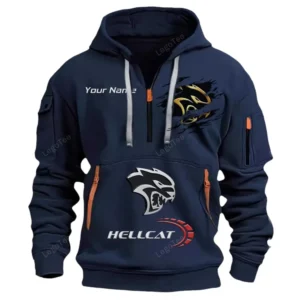 dodge challenger hellcat half zip hoodie car113021425822 best gift for him husband boyfriend navy oncdt