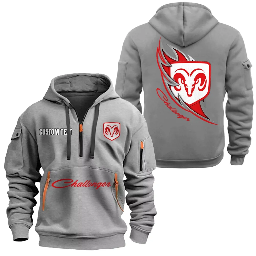 dodge challenger hoodie half zipper car1701112066 car all over print hoodie half zipper gray ecyvn