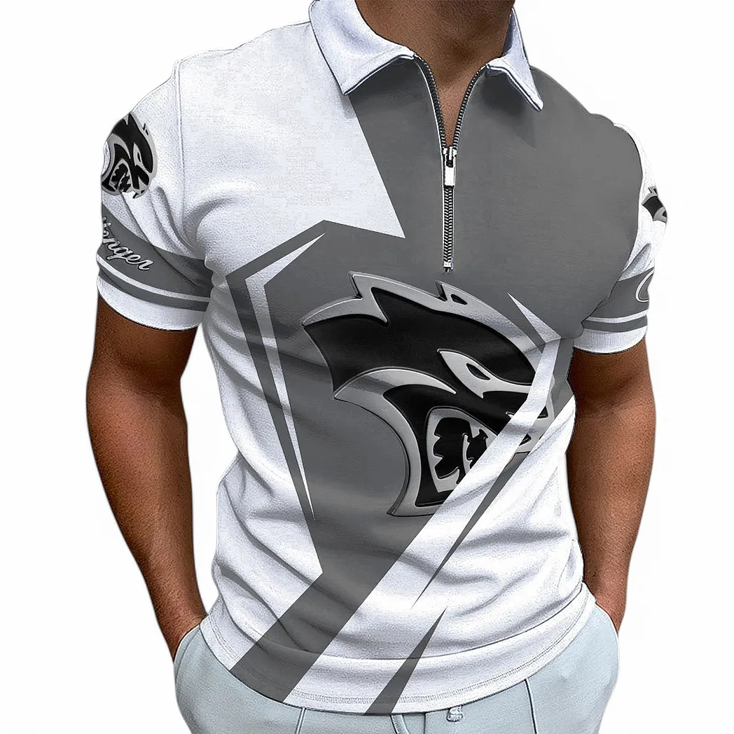 dodge challenger zipper polo shirt for men gift for dodge challenger fan car68022125950 2rdmo
