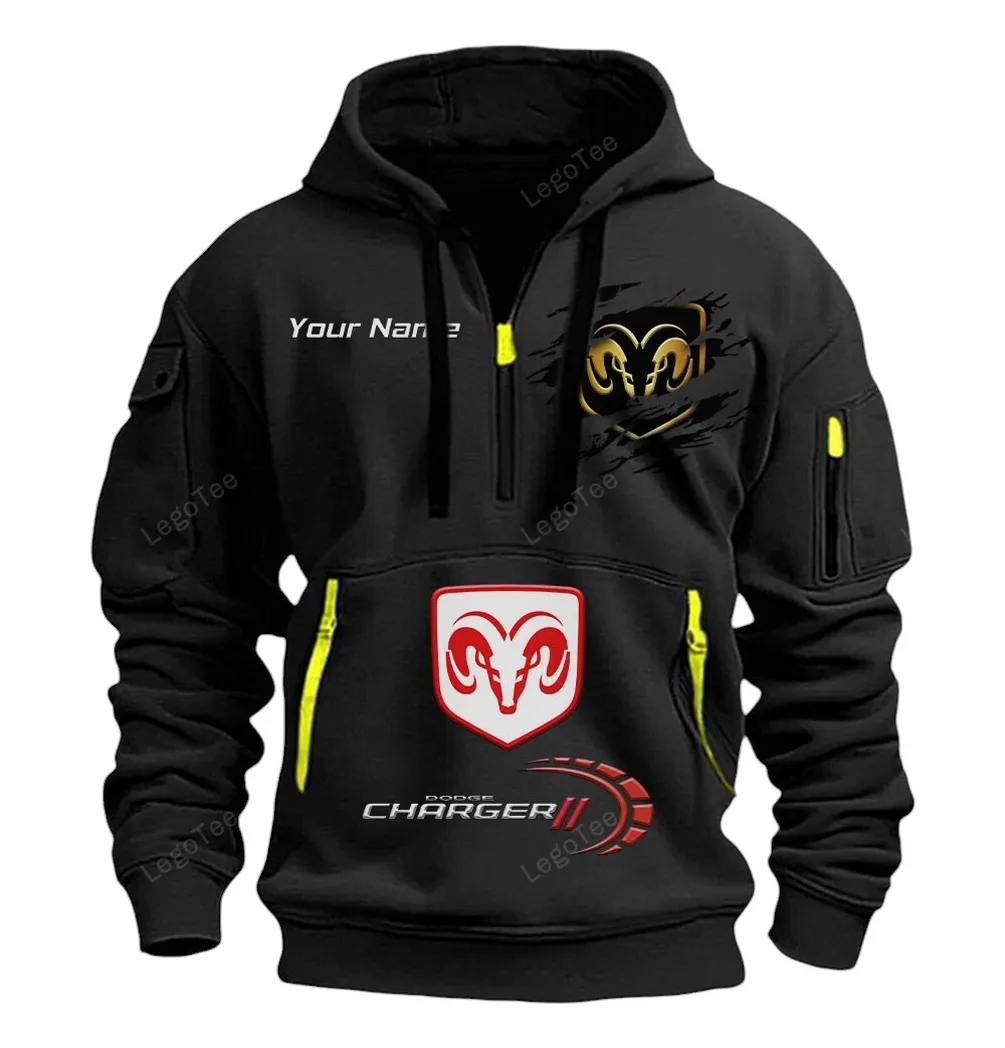 Dodge Charger Half Zip Hoodie CAR113021425810, Best Gift for Him, Husband, Boyfriend - Black dodge charger half zip hoodie car113021425810 best gift for him husband boyfriend black 5okcq