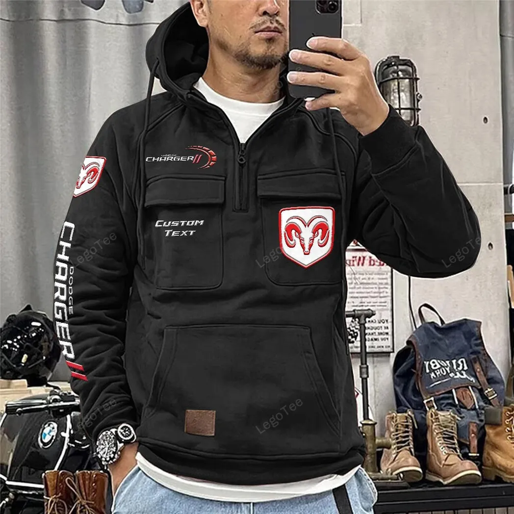 dodge charger tactical quarter zip hoodie car106021525033 gifts for men him husband boyfriend black pgkcb
