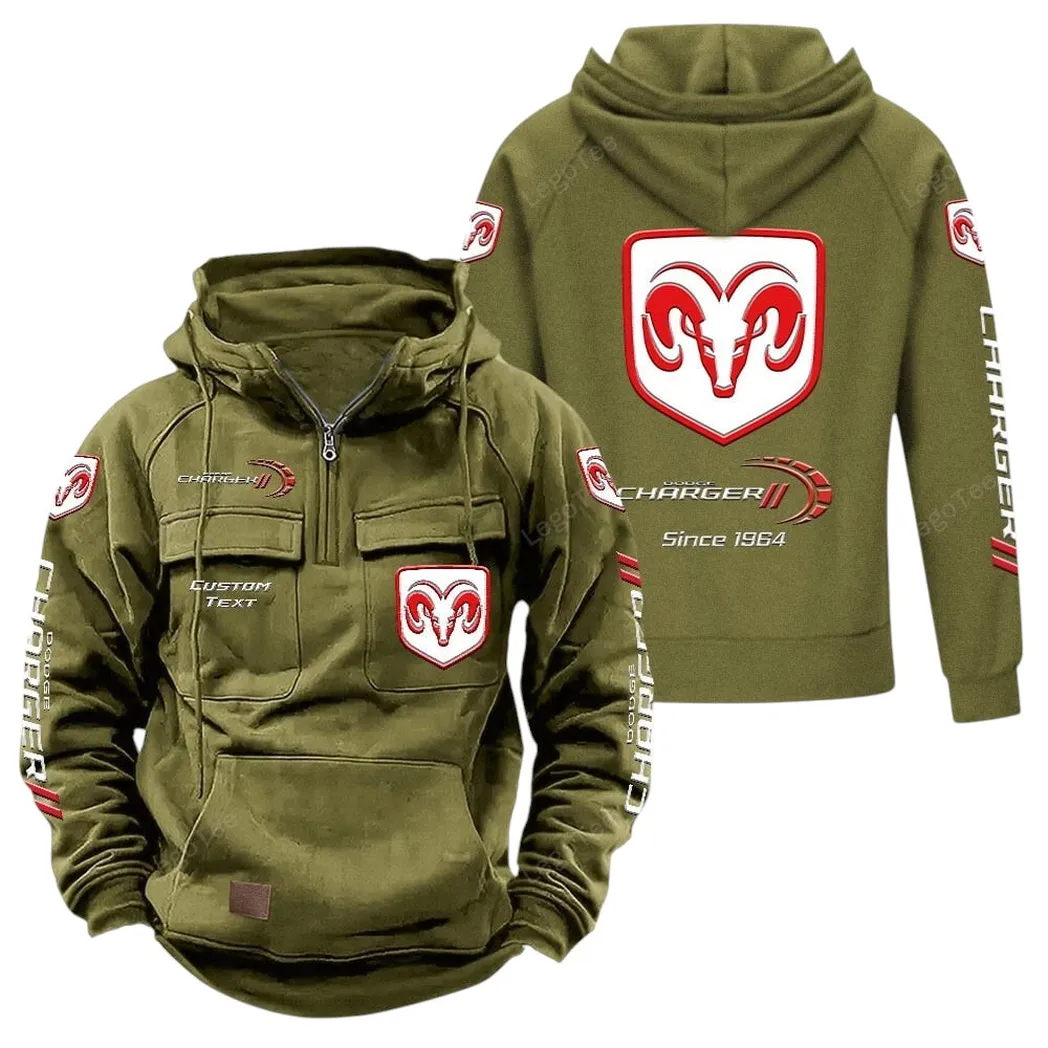dodge charger tactical quarter zip hoodie gift for dodge charger lovers gift for him husband boyfriend army green car96021425712 1 gbitg