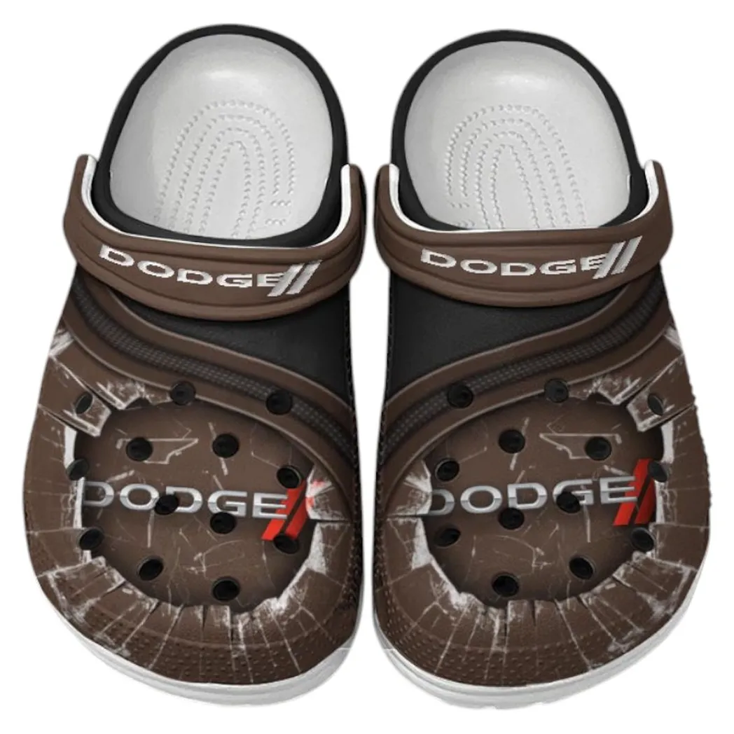 Dodge Crocs Clogs Men Women, Gift For Dodge Fan CAR188032025182 - Brown