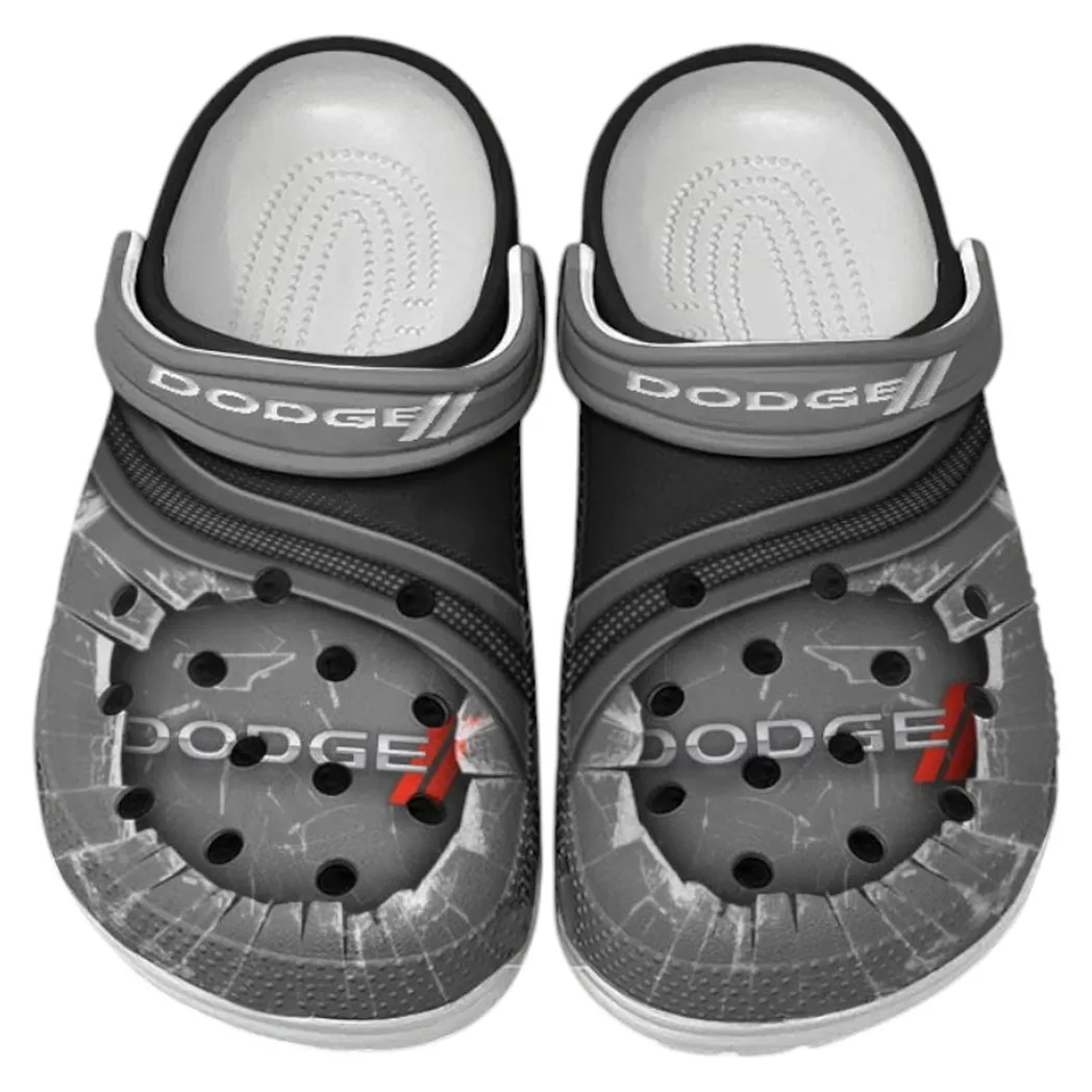 Dodge Crocs Clogs Men Women, Gift For Dodge Fan CAR188032025182 - Gray