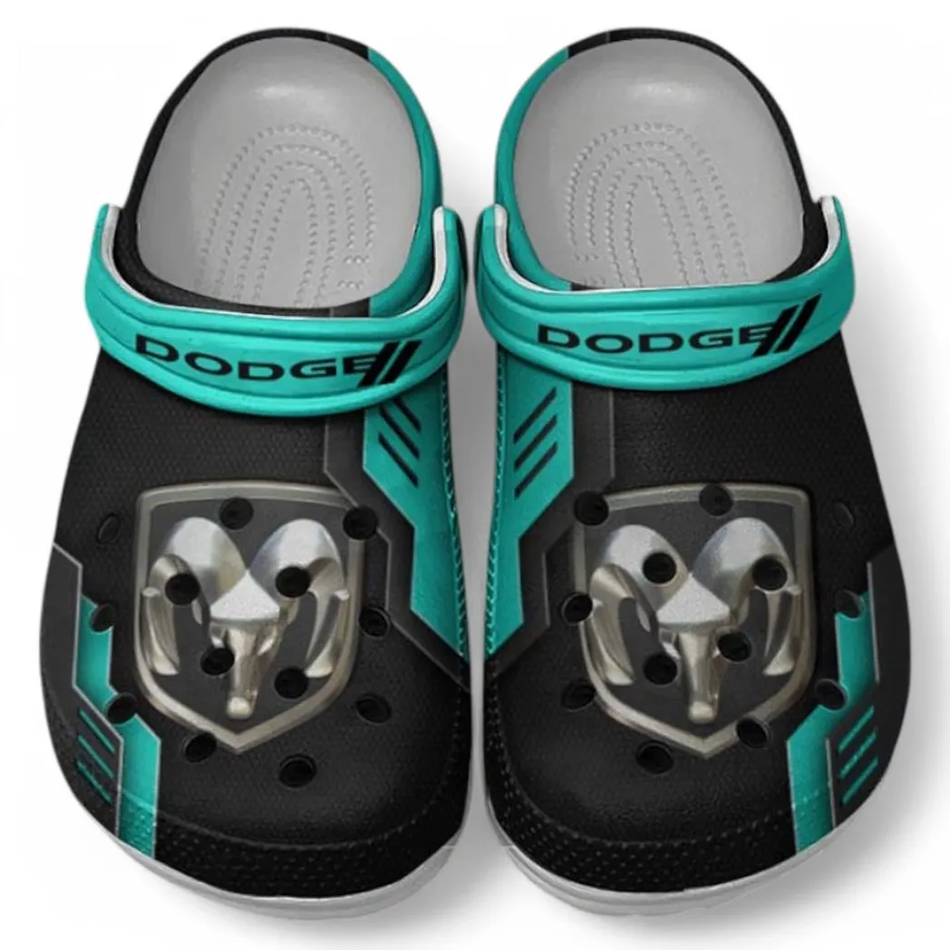 Dodge Crocs Shoes, Clogs Men Women, Gift For Dodge Fan CAR185031525254 - Cyan