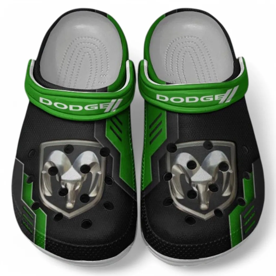 Dodge Crocs Shoes, Clogs Men Women, Gift For Dodge Fan CAR185031525254 - Green
