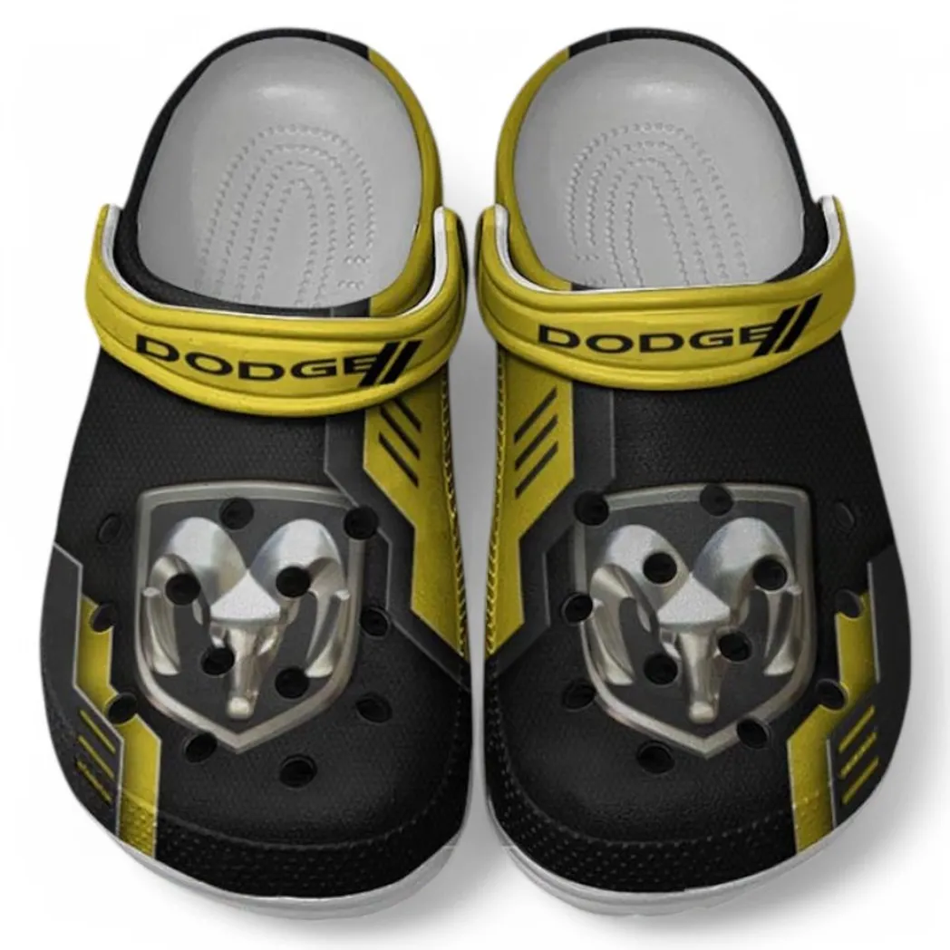 Dodge Crocs Shoes, Clogs Men Women, Gift For Dodge Fan CAR185031525254 - Yellow
