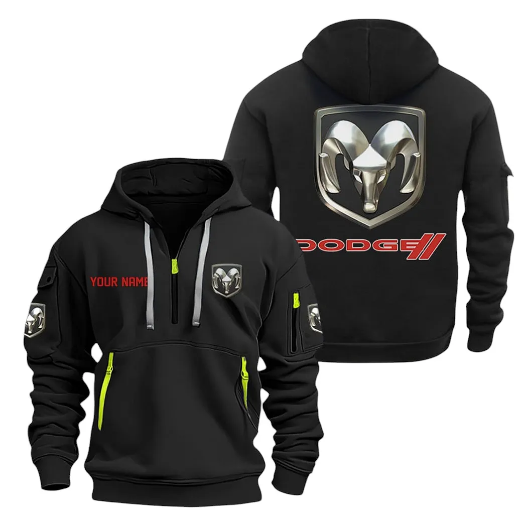 Dodge Half Zip Hoodie For Men, Gift For Dodge Lovers CAR20022125722 - Black