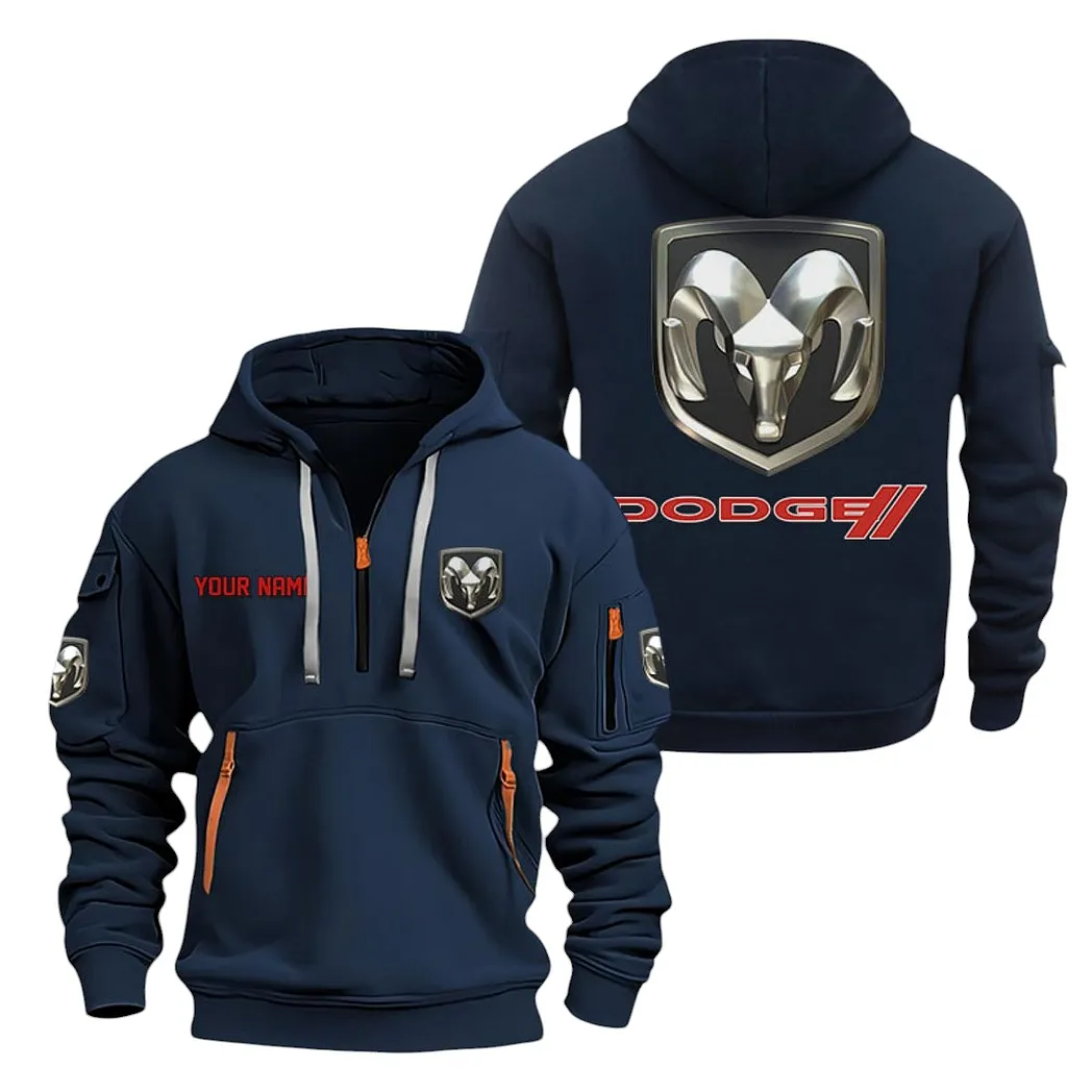 Dodge Half Zip Hoodie For Men, Gift For Dodge Lovers CAR20022125722 - Navy