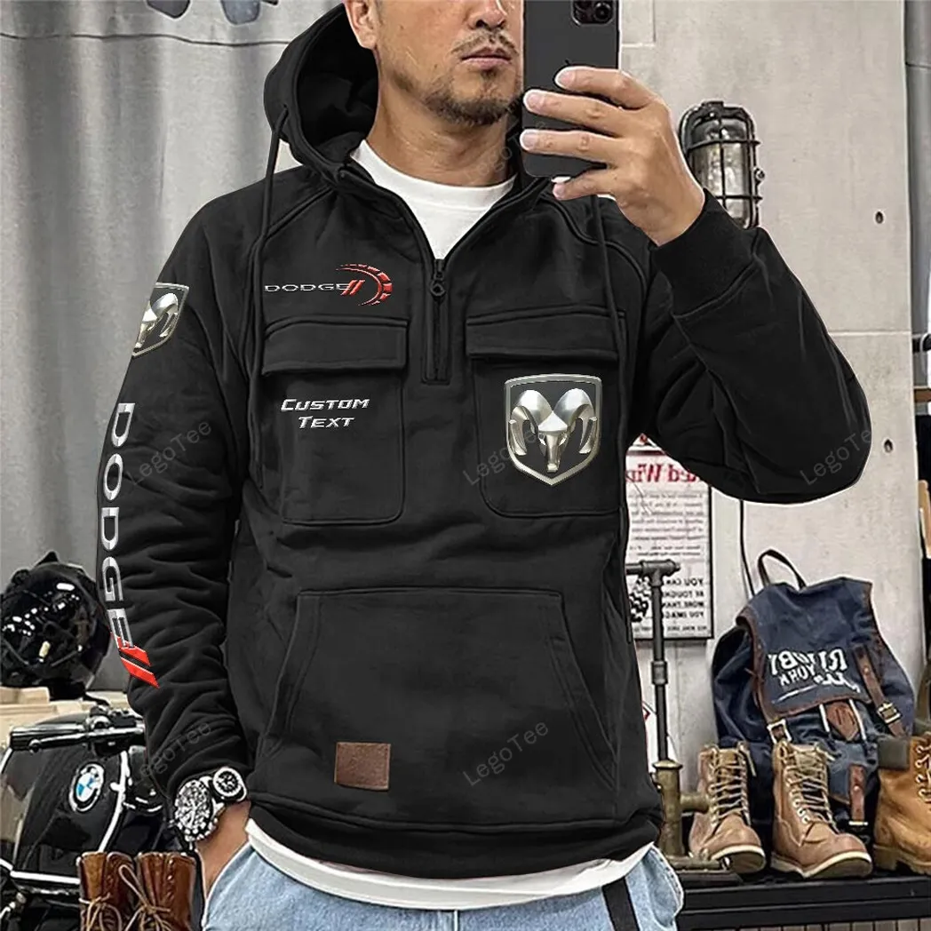 dodge tactical quarter zip hoodie car106021525050 gifts for men him husband boyfriend black 8ih1n