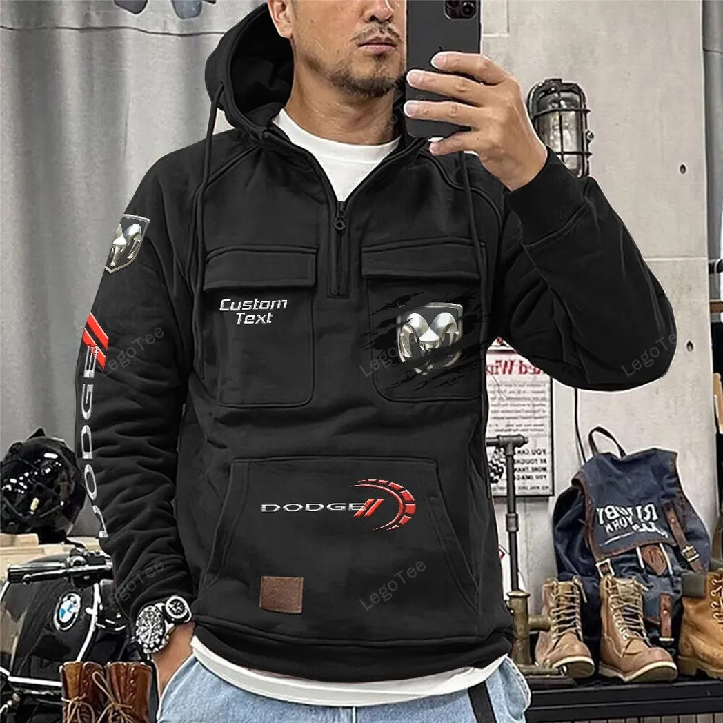 dodge tactical quarter zip hoodie gift for dodge lovers gift for him husband boyfriend black car122021425066 2 bccy5