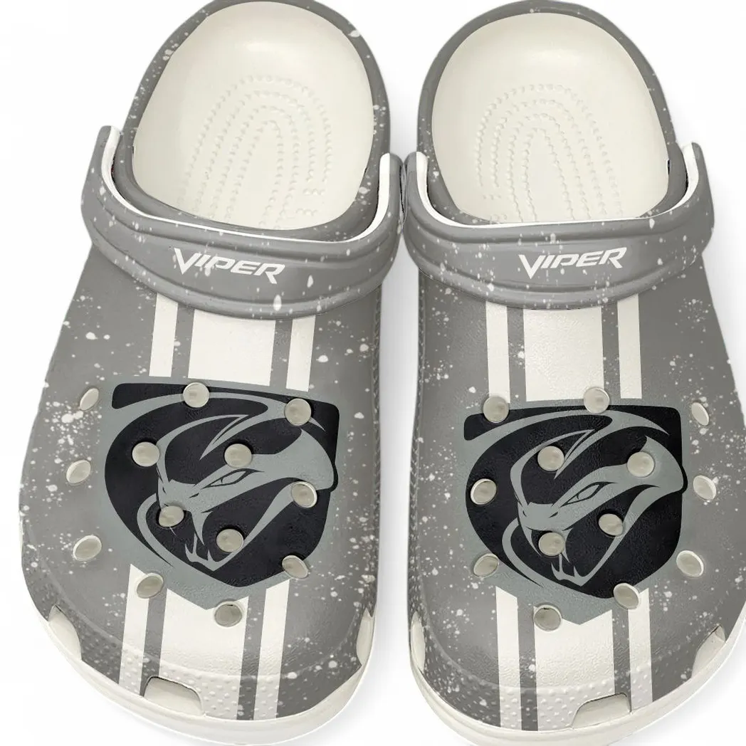 Dodge Viper Crocs, Gift For Dodge Viper Lovers, Gift For Him, Husband, Boyfriend CAR62022025018 - White