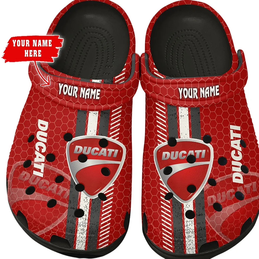 Ducati Crocs Shoes Gift For Ducati Lovers, Birthday Gift For Husband, Boyfriend CAR82022025587 - Black