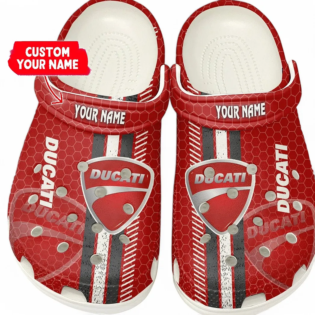 Ducati Crocs Shoes Gift For Ducati Lovers, Birthday Gift For Husband, Boyfriend CAR82022025587 - White