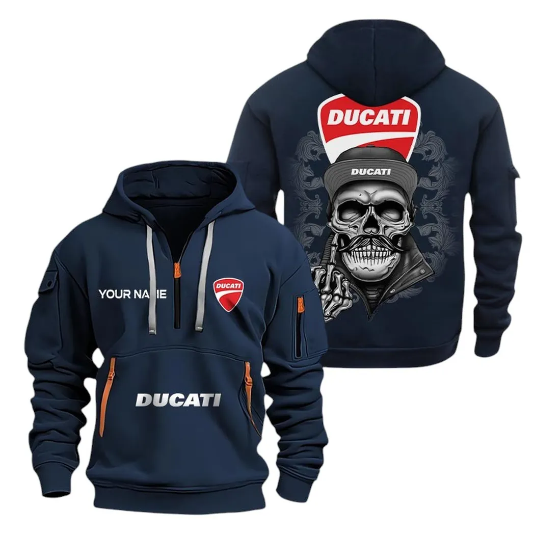 ducati half zip hoodie for men gift for ducati fan car166022625187 navy 1tqiy