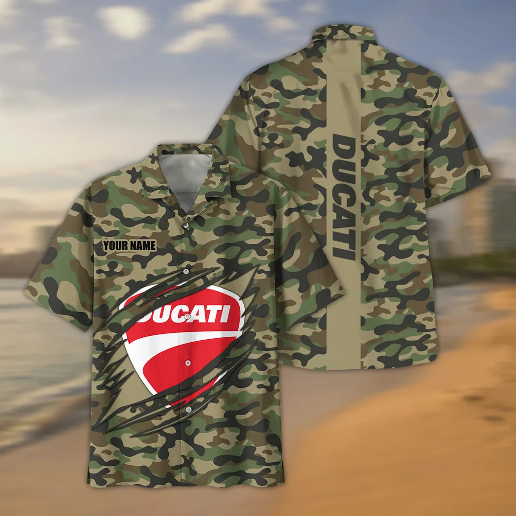 Ducati Hawaiian Shirt Style Camo Oversized Hawaiian CAR210040825700