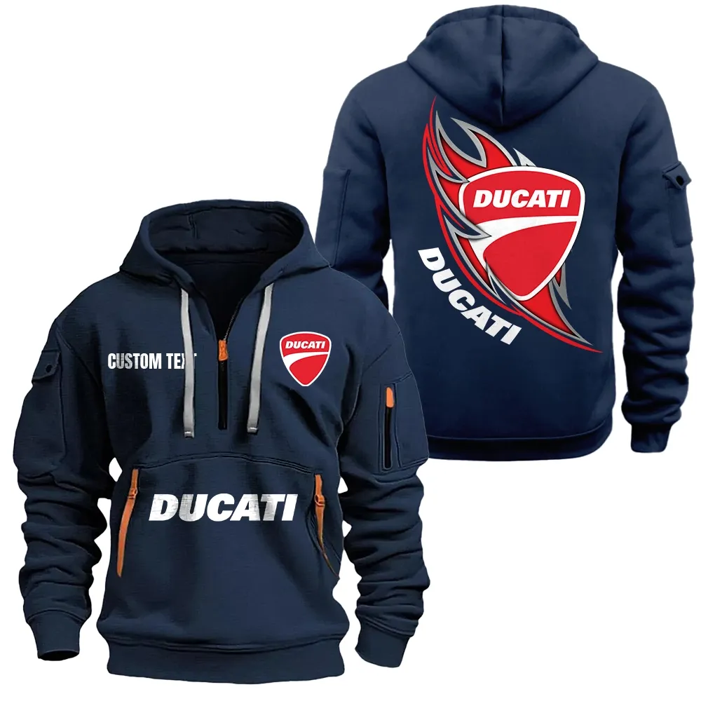 ducati hoodie half zipper car1701112070 car all over print hoodie half zipper navy