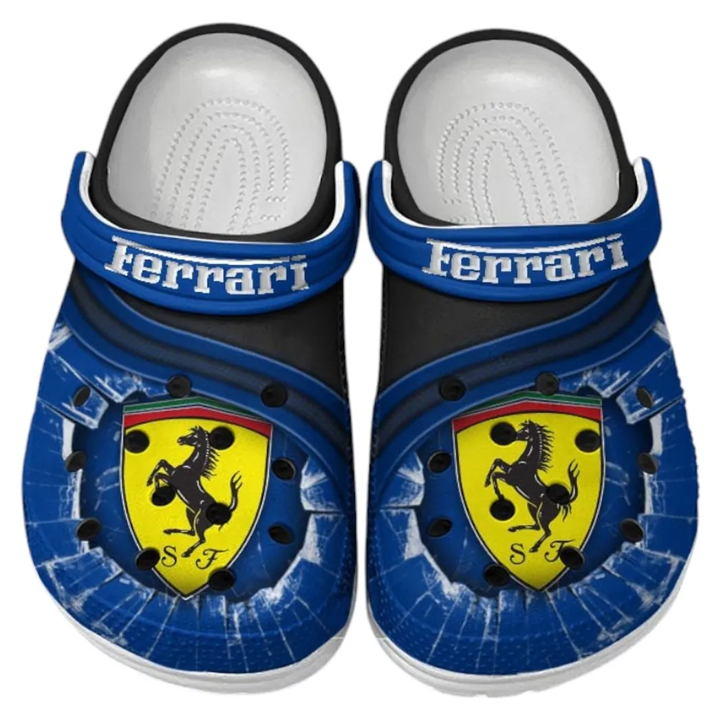 Ferrari Crocs Clogs Men Women, Gift For Ferrari Fan CAR188032025187 - Blue