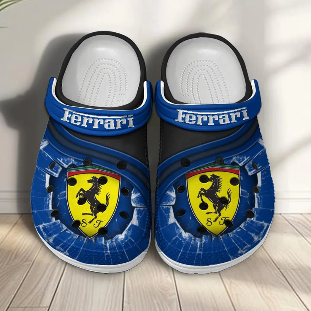 ferrari crocs clogs men women gift for ferrari fan car188032025187 blue pilzr