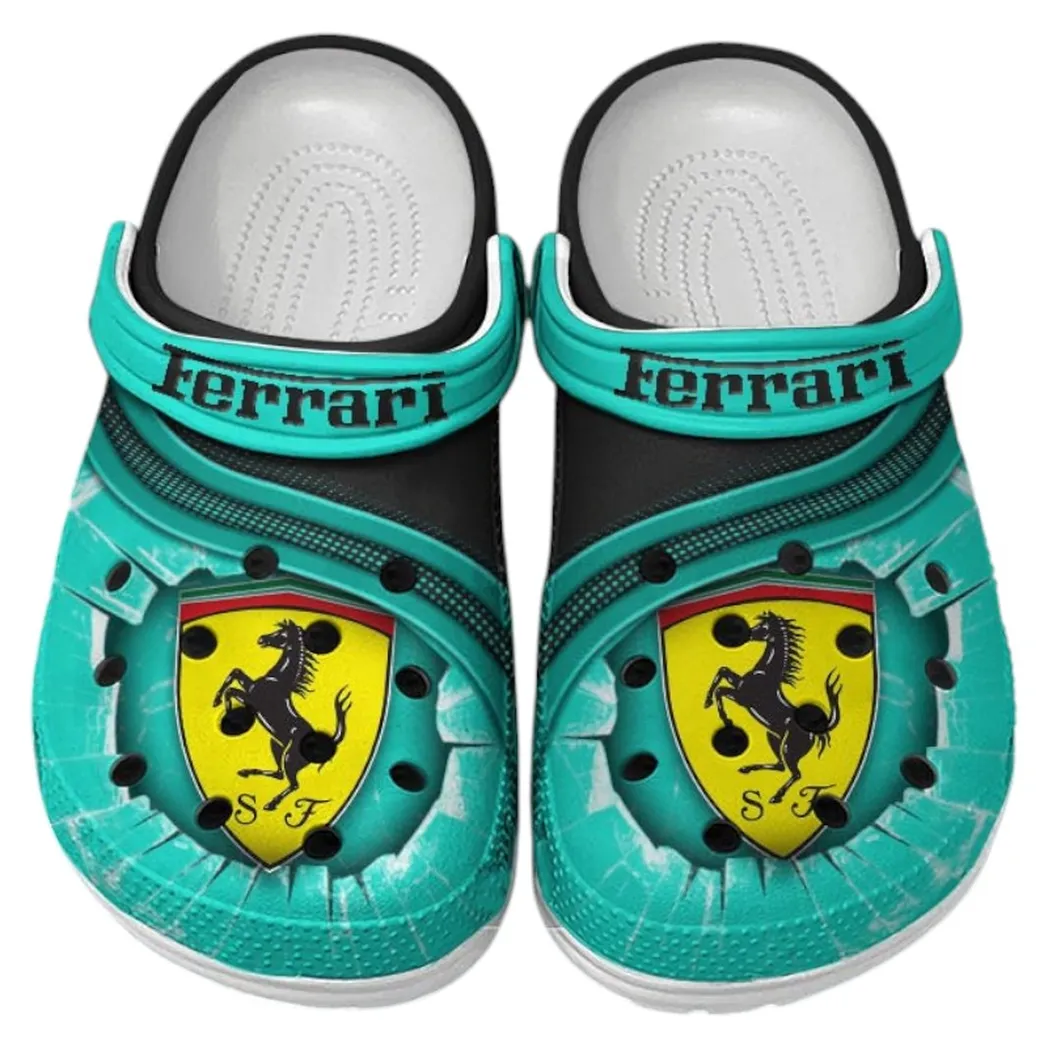 Ferrari Crocs Clogs Men Women, Gift For Ferrari Fan CAR188032025187 - Cyan