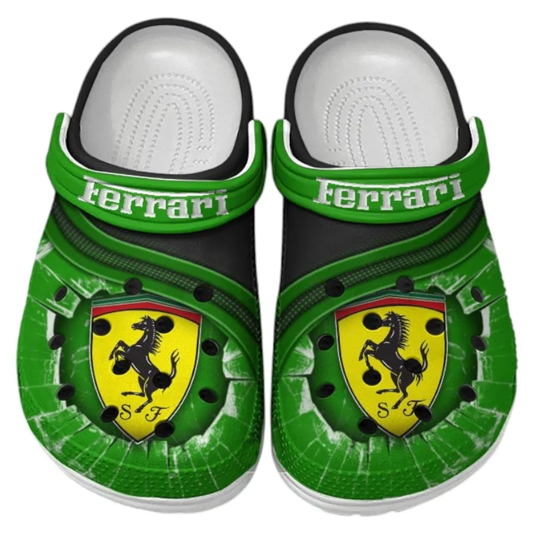 Ferrari Crocs Clogs Men Women, Gift For Ferrari Fan CAR188032025187 - Green