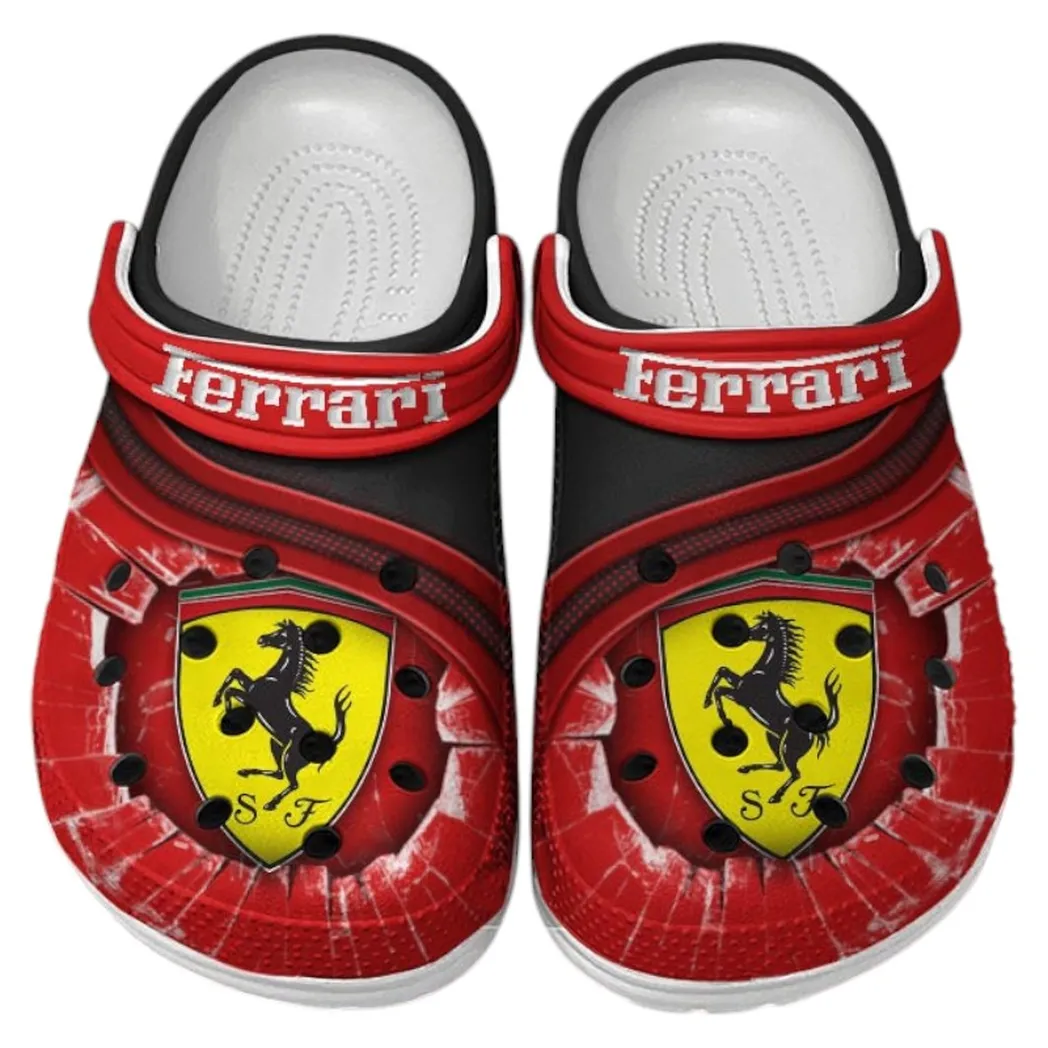 Ferrari Crocs Clogs Men Women, Gift For Ferrari Fan CAR188032025187 - Red