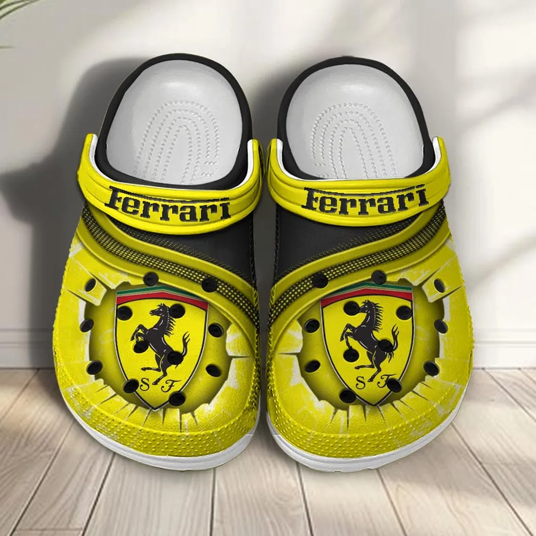 ferrari crocs clogs men women gift for ferrari fan car188032025187 yellow 8m2pp