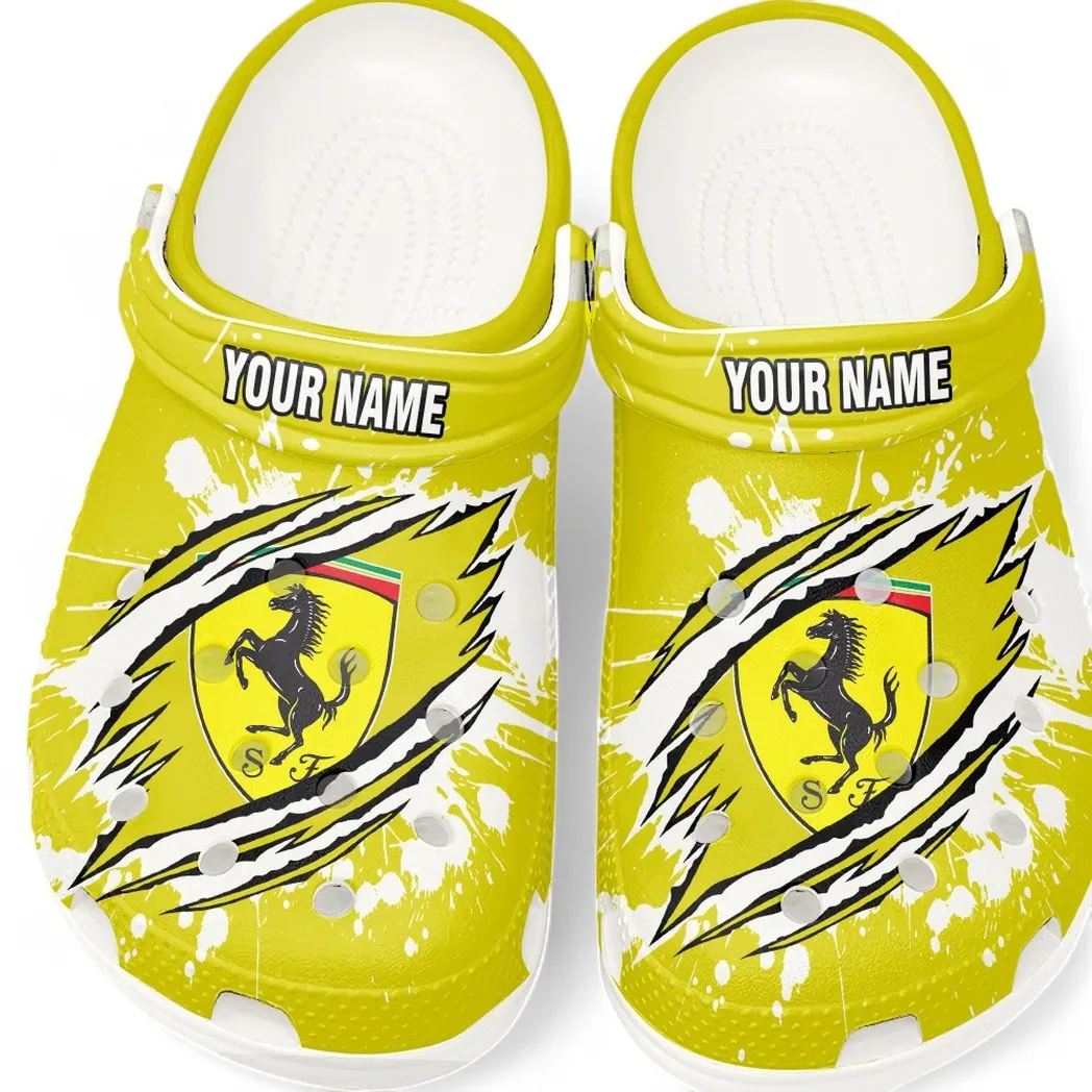 Ferrari Crocs, Gift For Ferrari Lovers, Gift For Him, Husband, Boyfriend CAR5602192524 - White