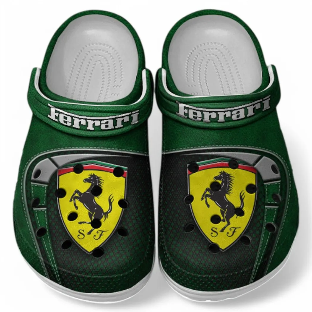 Ferrari Crocs Sandals For Men Women, Gift For Ferrari Fan CAR177031425577 - Green