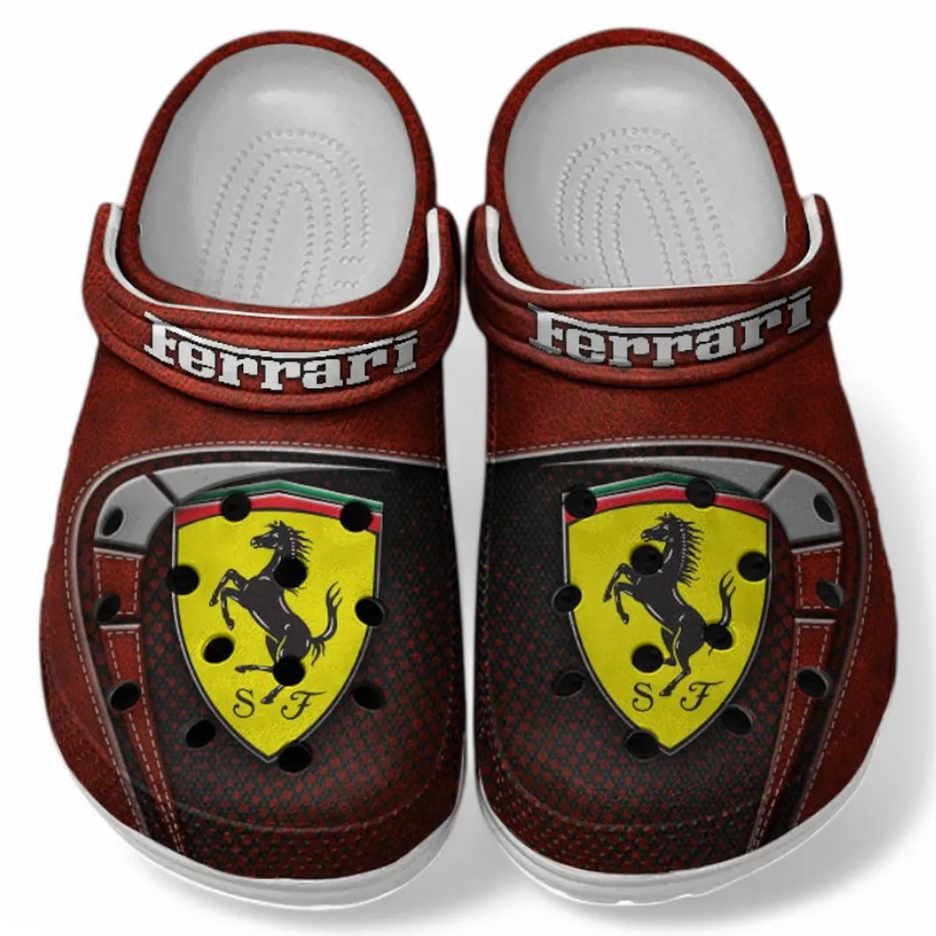 Ferrari Crocs Sandals For Men Women, Gift For Ferrari Fan CAR177031425577 - Red